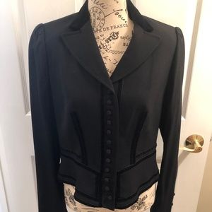 Ralph Lauren Black/Velvet Trim Jacket Size 8